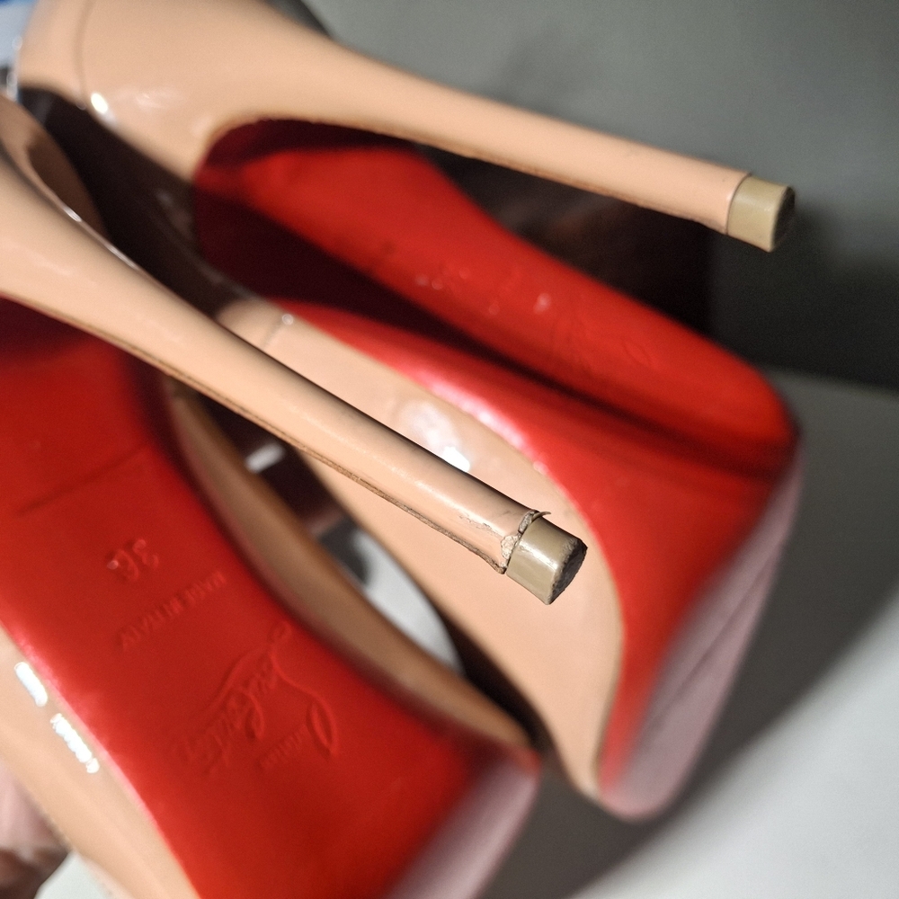 Christian Louboutin Red Bottom Nude Heels - Picture 7 of 12